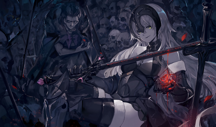 Jeanne d'Arc Alter and Kirei Kotomine from Fate/Grand Order