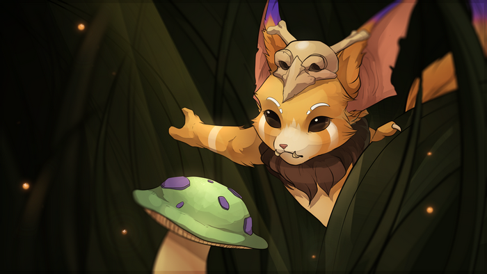 Gnar from League of Legends in forest