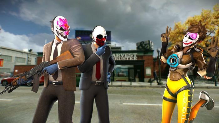 Wolf from Payday and Tracer from Overwatch
