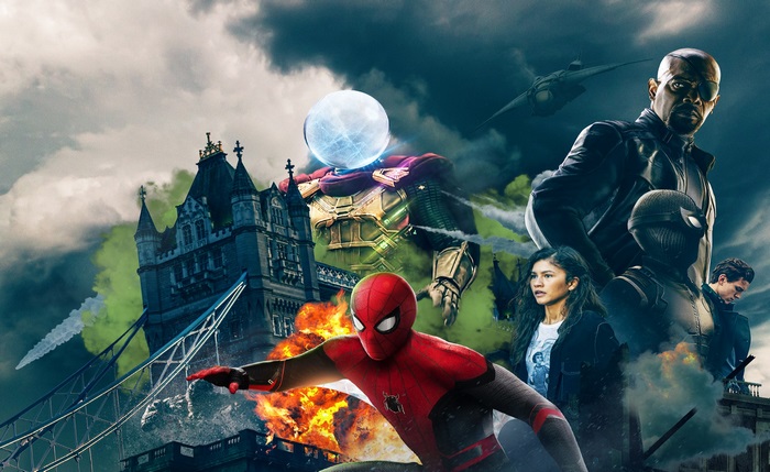 Spider-Man: Far From Home Poster with Mysterio and Nick Fury