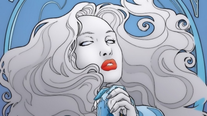 Lady Death praying with white hair