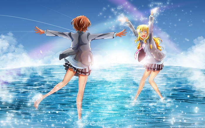 Tsubaki Sawabe and Kaori Miyazono from Your Lie in April