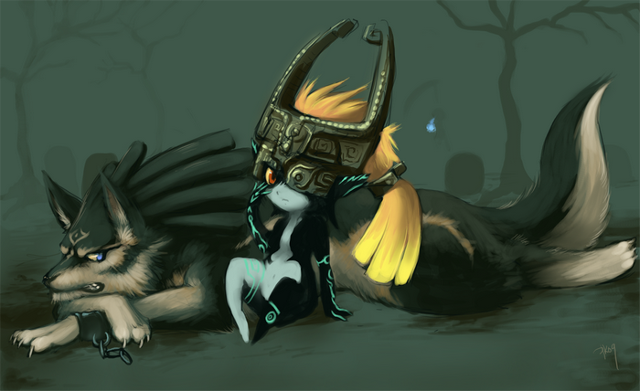 Midna and Wolf Link from The Legend of Zelda