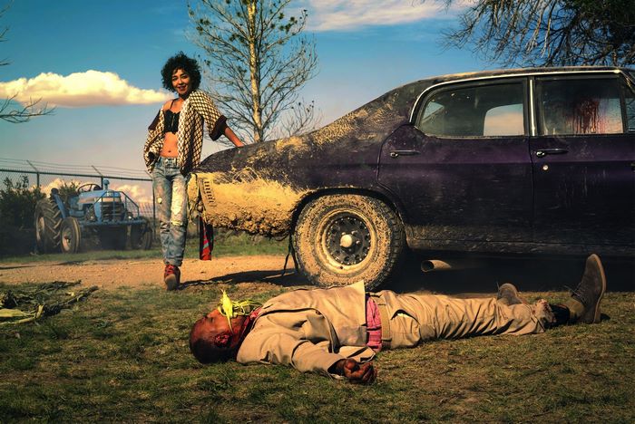 Tulip OHare with a dead man and a car