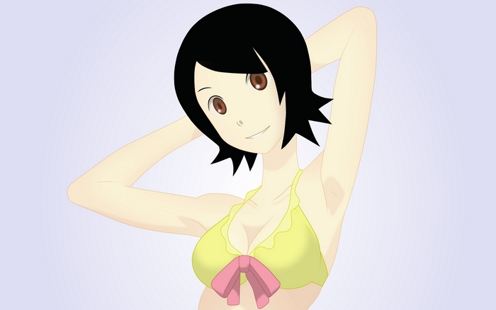 Nami Hitou in a yellow bikini