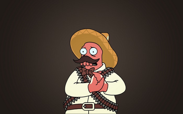 Zoidberg from Futurama in a sombrero