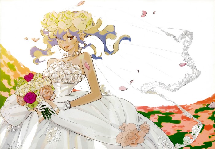 Nia Teppelin from Gurren Lagann in a wedding dress