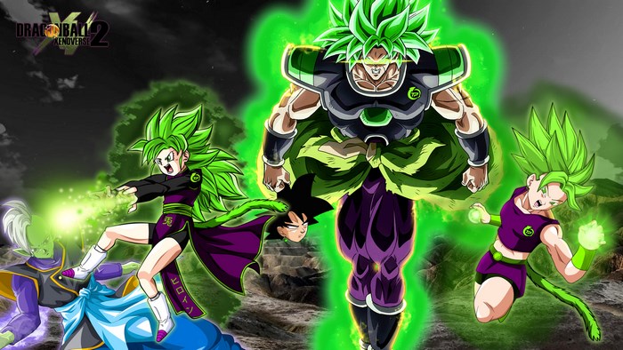 Broly, Kale, Caulifla, and Zamasu from Dragon Ball Xenoverse 2