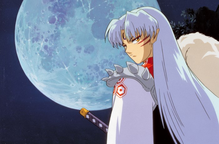 Sesshomaru from InuYasha in front of the moon