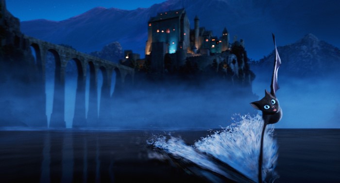 Mavis from Hotel Transylvania flying over water