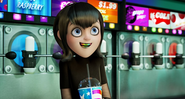 Mavis from Hotel Transylvania holding a drink