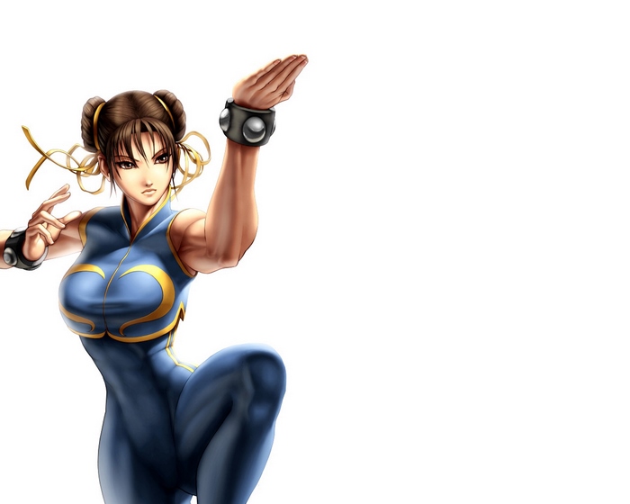 Chun-Li from Street Fighter in fighting stance