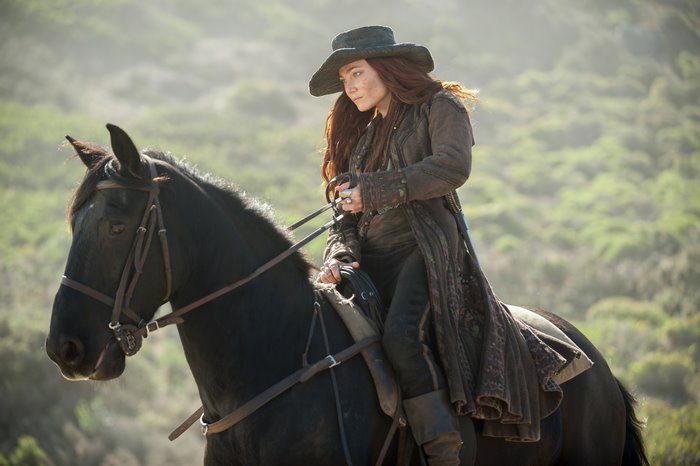 Anne Bonny from Black Sails on horseback