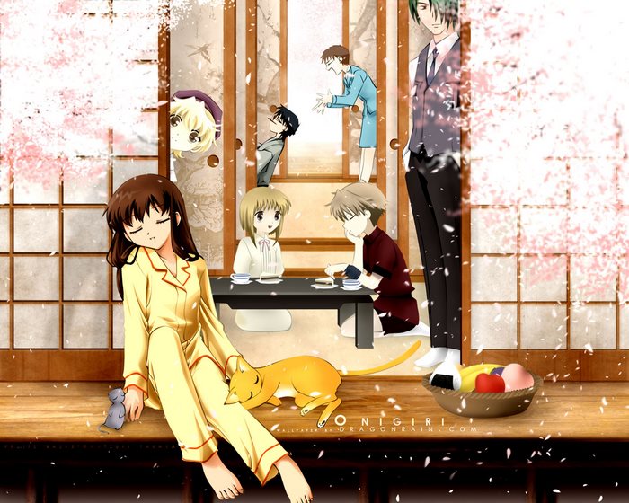 Fruits Basket characters in a traditional Japanese room