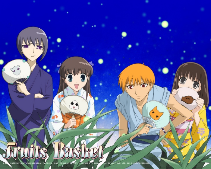 Fruits Basket characters with fans