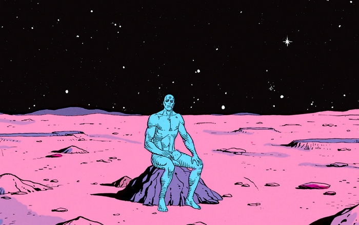 Doctor Manhattan on a pink planet