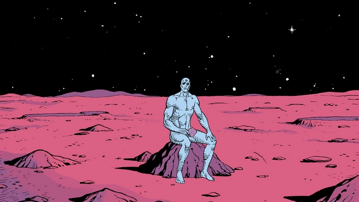 Doctor Manhattan on a pink planet