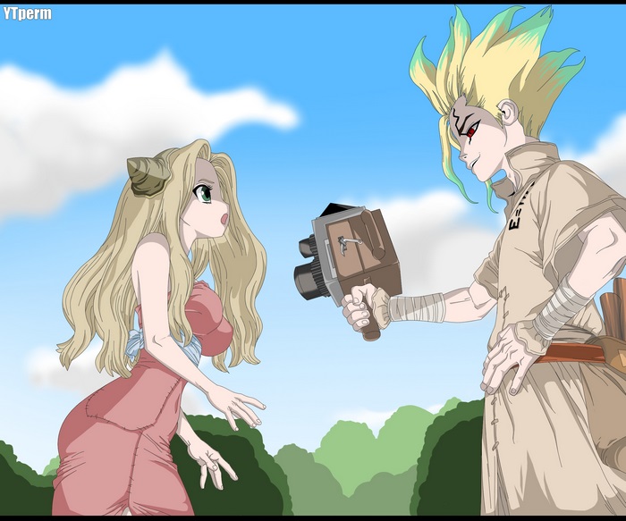 Senku Ishigami and Kohaku from Dr. Stone