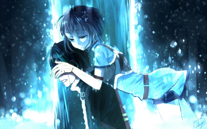 Sachi from Sword Art Online crying