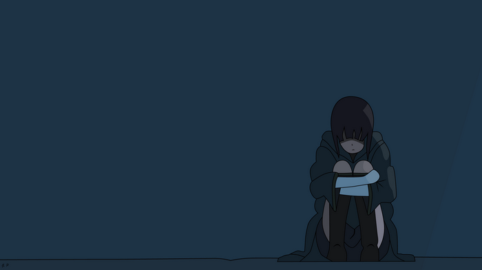 Sachi from Sword Art Online sitting alone