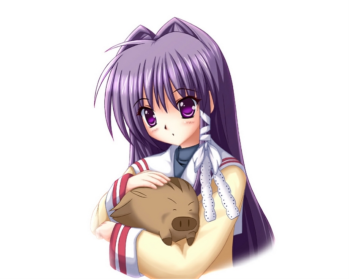 Botan holding a small boar