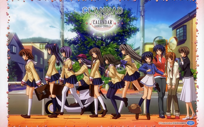 Clannad Calendar 2008-2009 featuring anime characters