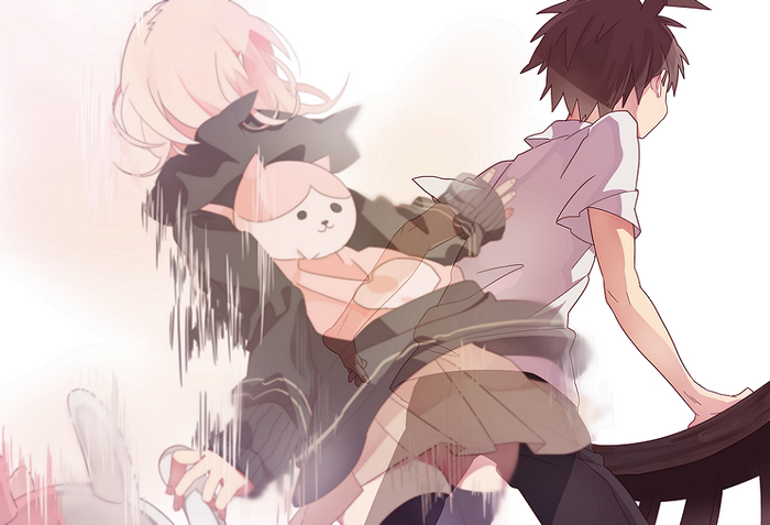 Chiaki Nanami holding a plush toy