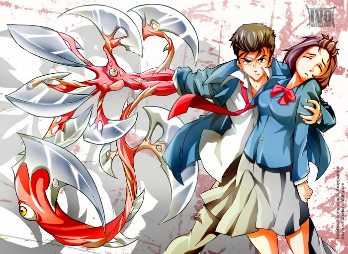 Shinichi Izumi and Migi from Parasyte