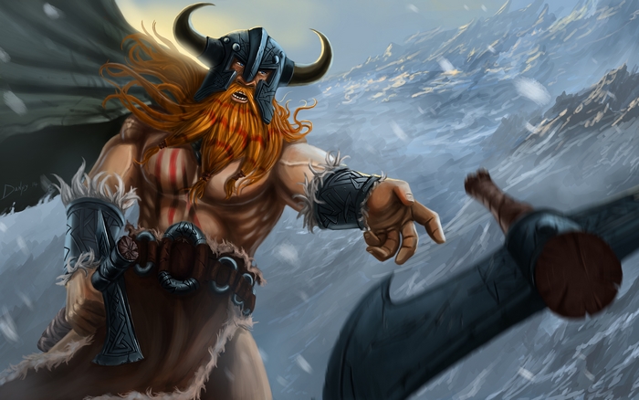 Olaf from League of Legends in a snowy landscape