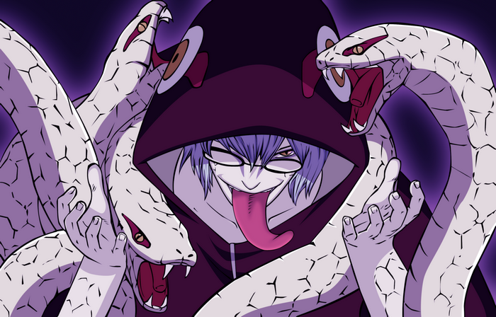 Kabuto Yakushi with snakes from Naruto