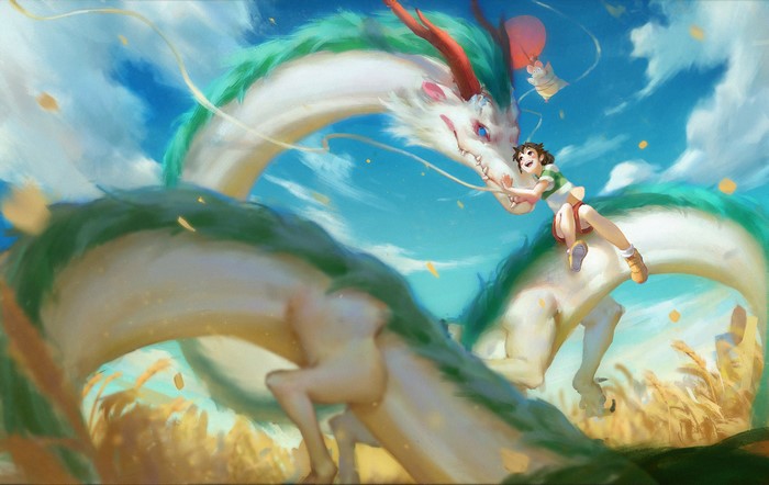 Chihiro and Haku from Spirited Away