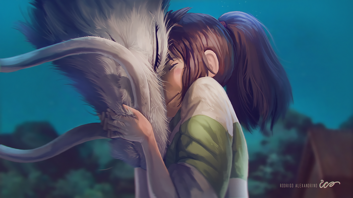 Chihiro and Haku from Spirited Away