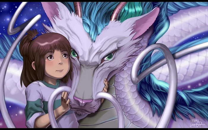 Chihiro and Haku from Spirited Away