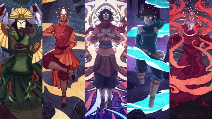 Avatar characters from The Legend of Korra and Avatar: The Last Airbender