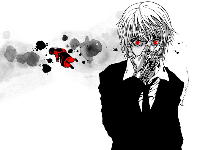 Kurapika with Red Eyes and Chains