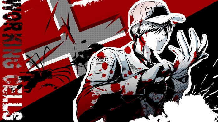 U-1146 from Cells At Work! with blood splatters
