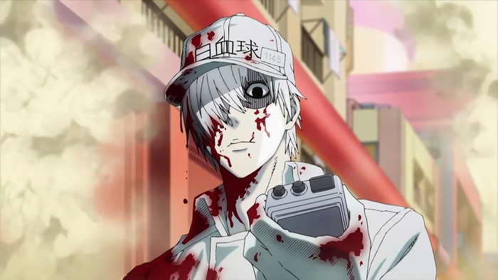 U-1146 from Cells At Work! covered in blood