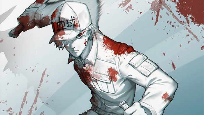 U-1146 from Cells At Work! covered in blood