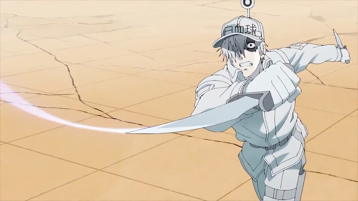 U-1146 from Cells At Work! with knives