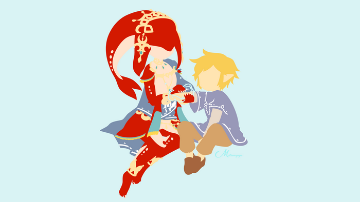 Mipha and Link from The Legend of Zelda