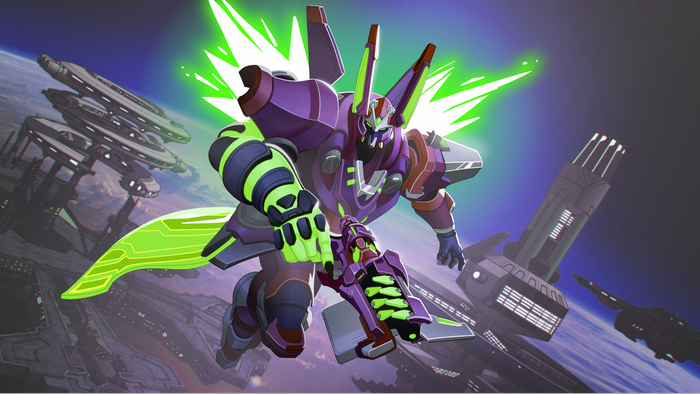 Androxus from Paladins in space