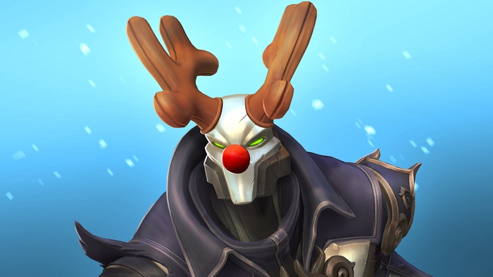 Androxus from Paladins with reindeer antlers