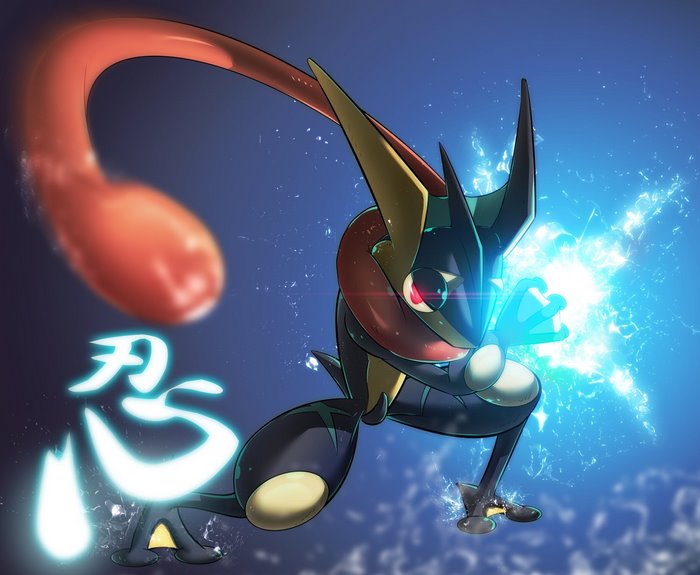 Greninja in Dynamic Water Attack Pose