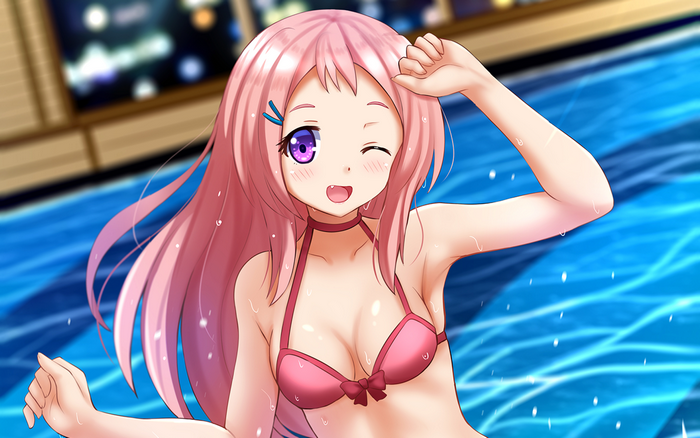 Aguri from Gamers! in a bikini