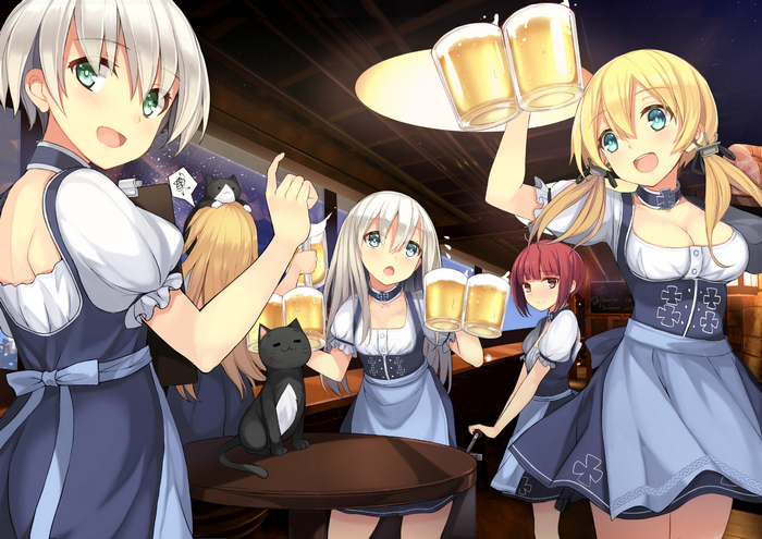 Prinz Eugen from Kantai Collection serving beer