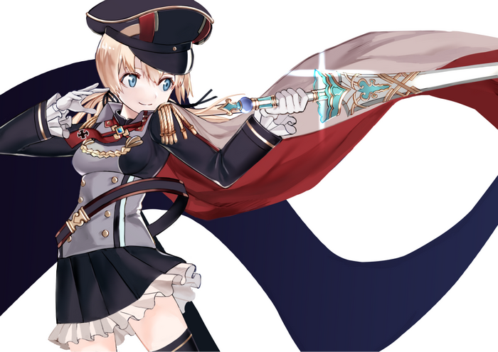 Prinz Eugen from Kancolle holding a sword