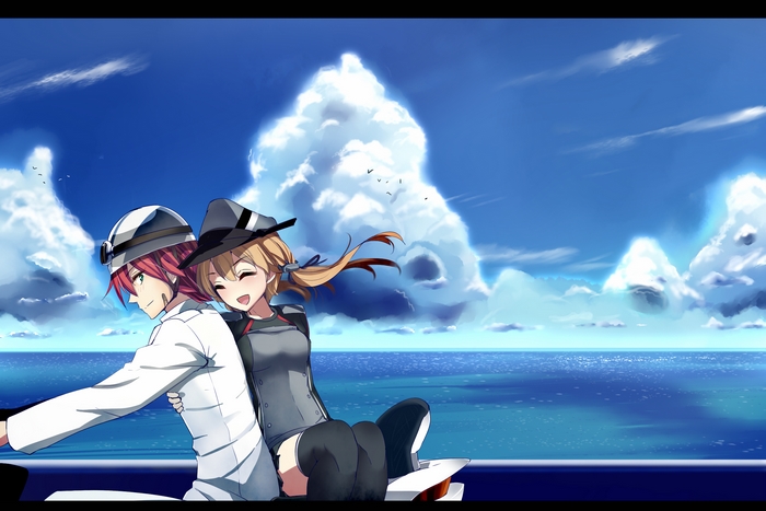 Prinz Eugen from Kantai Collection on a boat