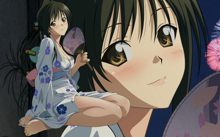 Yui Kotegawa in Summer Yukata with Fan