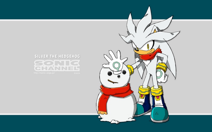 Silver the Hedgehog and a Snowman from Sonic Channel