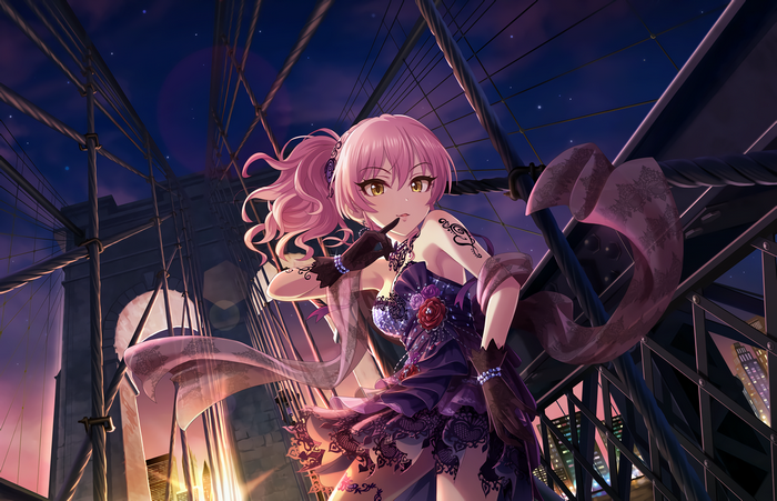 Mika Jougasaki on Brooklyn Bridge at Night